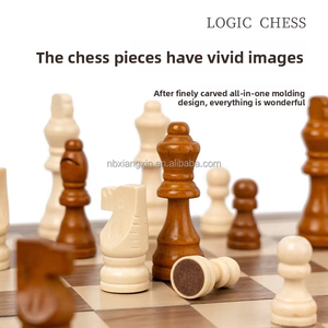 لعبة الداما 2 في 1 مزدوجة الملك الملكة قابلة للطي لعبة الشطرنج المغناطيسية لوحة خشبية دائرية زوايا لعبة الداما للاستراتيجية - Product Image 3