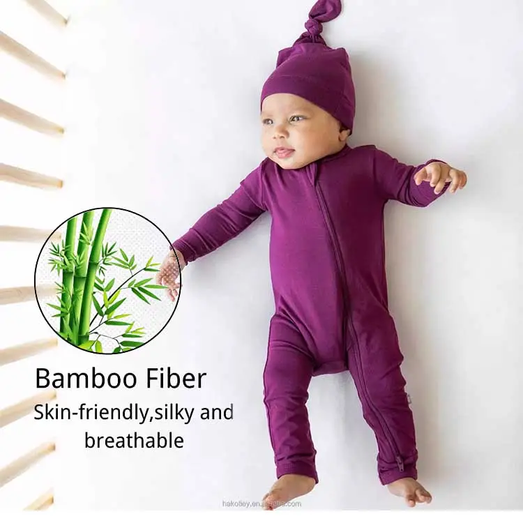 Cerniera di bambù vestiti del neonato vestiti del bambino di bambù tuta tuta pigiama del bambino pagliaccetto tutina dormiente