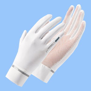 <span class=keywords><strong>Mitaines</strong></span> de conduite d'été pour femmes, protection solaire UV, <span class=keywords><strong>fines</strong></span>, en soie glacée, dentelle, maille de paume, antidérapantes, doigts exposés, viscose, style uni, usage quotidien - Product Image 5