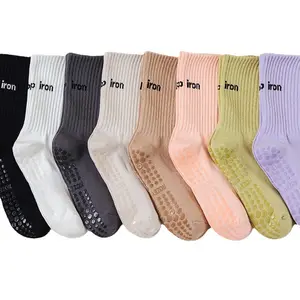 Xiangyi meias para mulheres de ioga de ginástica de algodão liso antiderrapante para uso interno