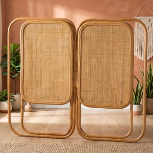 Midcentury Modern Wall <b>Bed</b> with Rattan Frame Assembled Design for Home Bedroom Furniture - Product Image 1