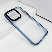 Coques de téléphone transparentes pour Iphone 17 16 15 14 13 12 11 Plus Pro Max Couverture transparente avec cadre de caméra en métal amovible Simple
