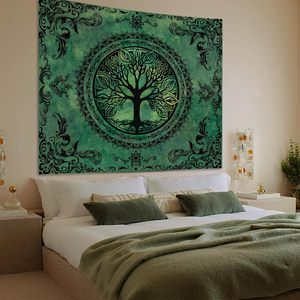 Tapisserie murale personnalisée motif Arbre de Vie, impression polyester de haute qualité, décoration artistique pour chambre, dortoir, salon - Product Image 2