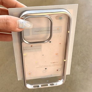 <span class=keywords><strong>Funda</strong></span> para Teléfono <span class=keywords><strong>13</strong></span>, X con Diseño Transparente Electrochapado, Protección Antigolpes, Corazón Colorido para 16 Pro, 15 Pro Max - Product Image 1