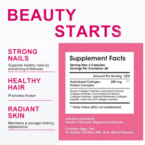 Caldo di vendita di collagene biotina Soft capsule integratore per capelli pelle e unghie salute <span class=keywords><strong>gel</strong></span> morbidi per donne prodotto di bellezza - Product Image 2