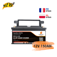 Batterie semi-solide LiFePO4 SUPCELION en stock UE 12,8 V 150 Ah, protection IP65, garantie 10 ans, Bluetooth 5.0, 4000 cycles