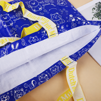 Sac fourre-tout en PP tissé personnalisé avec motif dessin animé, grande capacité, réutilisable, avec poignées jaunes pour la vente au détail