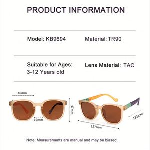 Gafas de Sol Cuadradas de Silicona para Niños y Niñas, Diseño Personalizado con Logotipo, Moda 2025, UC400, Marco de Doble Color, Polarizadas, para Edades de 3 a 12 Años - Product Image 5