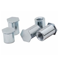 Écrous à riveter pleins en acier au carbone, à tête plate, inserts filetés, classes 4.8 et 6.8, plage de préhension 2-4, pour assemblage de tôles