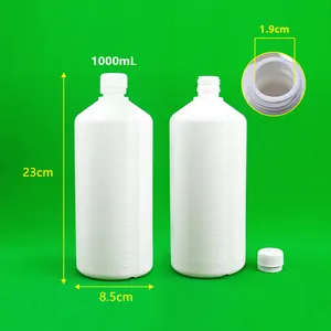 Container 1Kg Chemical Reagent Bottle Organic Solvent Storage Container Thick HDPE Plastic With Free LDPE Screw Cap 1000ml