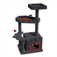 Tour à chat de luxe moderne pour Halloween, extra large, multi-niveaux, avec griffoir en sisal, maisonnette et perchoir pour grands chats d'intérieur, en peluche