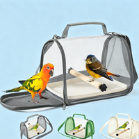 Sac de transport transparent pour oiseaux avec perchoir et plateau, cage de voyage respirante pour petits animaux