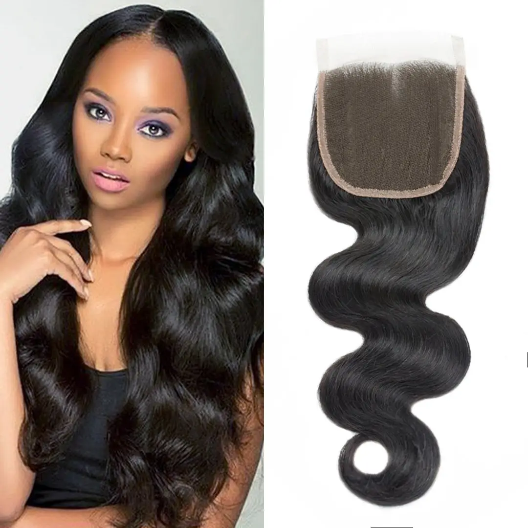 Lan-Daisy Vietnam Hair Body Wave Lace Closure Free /Middle/ Three Part Transparent Lace Remy Human Hair Closure 4 by 4 Closure