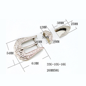 팩토리 커스텀 웨스턴 카우보이 벨트 버클 커스텀 로고 숙녀 아연 합금 패션 허리 벨트 버클 3 세트 - Product Image 4