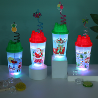 Gobelet lumineux en plastique en forme de crème glacée avec logo personnalisé, bouteille à eau avec lumière LED clignotante