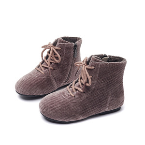 Botas de Invierno para Niñas, Botines con Cordones y Cremallera Lateral, con Forro de Algodón para Niños - Product Image 1