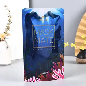 Máscara facial personalizada, embalagem de folha de alumínio pacote de plástico de alta qualidade 3 lados sacos de vedação por calor para cosméticos