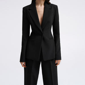 Abito da Donna Professionale Europeo Americano Personalizzabile a Tinta Unita con Decorazioni a Bottoni per Esportazione Transfrontaliera - Product Image 4