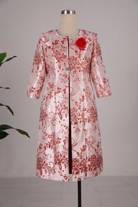 Traje de Vestir Largo de Brocado con Diseño de Alta Costura y Alta Calidad, Venta Directa de Fábrica - Product Image 4