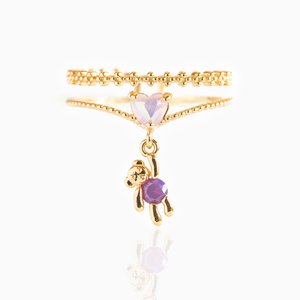 Anillo de corazón de oso <span class=keywords><strong>para</strong></span> mujer, set de anillo original de oso, regalo <span class=keywords><strong>para</strong></span> pareja, venta al por mayor de fábrica - Product Image 2