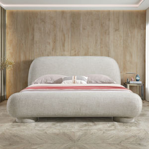 Cama doble tamaño King de madera maciza blanca <span class=keywords><strong>Diana</strong></span> clásica moderna cama suave con funda de tela de terciopelo convertible masaje extensible - Product Image 1