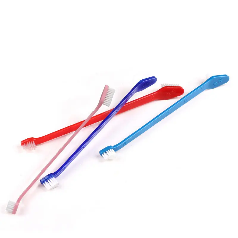 Wholesale High Quality Cheap Customized Cat Dog Pet Toothbrush with Big Small Double Heads