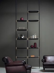 رف كتب من الفولاذ المقاوم للصدأ رف مبتكر أرضي رف كتب متعدد الطبقات فاخر وحديث خفيف - Product Image 5