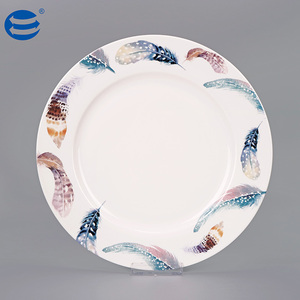 Set da cena in ceramica con stampa di piume a colori personalizzati di lusso in porcellana nuova porcellana <span class=keywords><strong>bone</strong></span> <span class=keywords><strong>china</strong></span> con teiera caffè tazza da cena set - Product Image 6