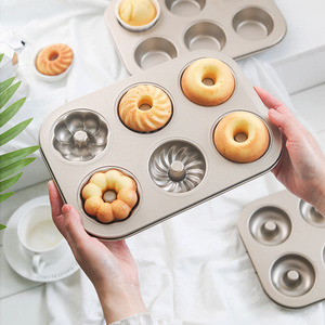 6 Cavity Round Donut Baking Pan Non Stick Muffin Pan Cake Mold For Home Baking - Product Image 2