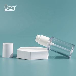 Emballage de toner de <span class=keywords><strong>poche</strong></span> de bouteille de sérum pour les <span class=keywords><strong>yeux</strong></span> vides 30ml 1oz conteneur de bouteille de fond de teint transparent avec pompe à lotion blanche - Product Image 4