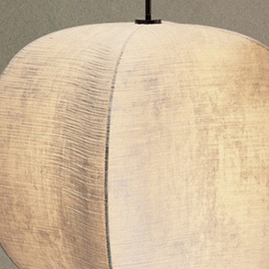 Lampada a Sospensione in Tessuto Stile Nordico Wabi-sabi, <span class=keywords><strong>Lampadario</strong></span> Zen Giapponese in Lino <span class=keywords><strong>Beige</strong></span> per Sala da Pranzo, Soggiorno e Camera da Letto - Product Image 3