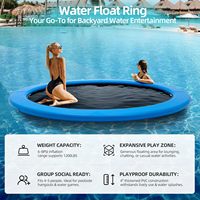 Hamac flottant portable en PVC avec filet, transat de piscine gonflable, anneau flottant rond de 8 à 12 pieds, radeau flottant