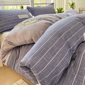 Juego de cuatro piezas de algodón puro de lana gruesa, funda de edredón de cama cálida de algodón en otoño e invierno - Product Image 6