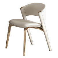Chaises de salle à manger d'hôtel et de restaurant modernes de luxe fantaisie Design de coussin en cuir multicolore en bois de rose doré