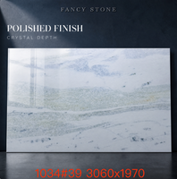 Dalle de marbre bleu cristal FANCY STONE 1,8 cm finition polie pour comptoirs de cuisine, meubles-lavabos de salle de bain, murs et projets d'aménagement intérieur