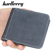 Dompet Kulit PU Pria Baellerry OEM Custom, Dompet Kartu Kredit Multi-kartu, Dompet Koin Kecil Retro untuk Pria