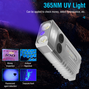 <span class=keywords><strong>BORUiT</strong></span> Nueva <span class=keywords><strong>Linterna</strong></span> de Llavero EDC de 1000lm con LED UV de 365nm, Batería Recargable Integrada de 1000mah, 6 Tipos de Luz Lateral - Product Image 3