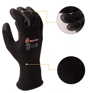 Biểu Tượng Tùy Chỉnh In Chống Trượt 13G Màu Đen Trắng Màu Grey Nylon Polyester PU Palm Phù Hợp Với Lớp Phủ Tráng An Toàn Vườn Làm Việc Găng Tay - Product Image 4