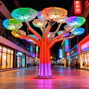 Led Geometrische Kunst Boomverlichting, Outdoor Waterdichte Verlichting, Creatieve Commerciële Straatdecoratie Voor Vierkante Nachtscène - Product Image 1