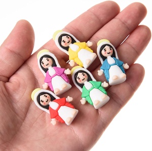 Pafu 5 pièces PVC Cadeaux religieux classiques, décorations pour œufs de Pâques, faveurs de baptême, souvenirs, figurines miniatures de la Vierge Marie - Product Image 3