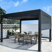 Pergola moderne en aluminium à lames orientables pour jardin extérieur, 10x10, 12x10, 14x14, 14x16 pieds, imperméable, de luxe, motorisée automatiquement