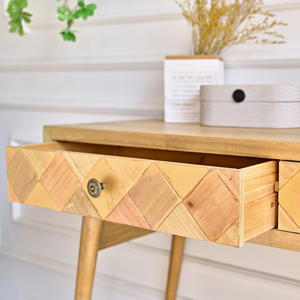 Console en bois de sapin massif INNOVA, style rustique moderne, 2 tiroirs, pour entrée, salon, hôtel, appartement, meuble de rangement naturel - Product Image 5