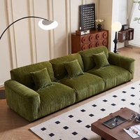 Nouvel ensemble de canapés italiens minimalistes de style mid-century modern 2026 pour petits salons, hôtels et villas. Éponge en cuir ciré à l'huile