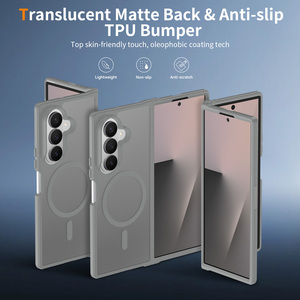 Étui de téléphone portable magnétique personnalisé antichoc gris ultra-luxe au toucher soyeux pour <span class=keywords><strong>Samsung</strong></span> Z Fold 8 – Vente en gros - Product Image 2
