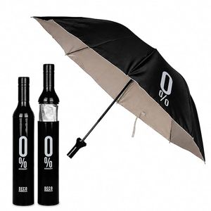Parapluie publicitaire pliable en trois sections en forme de bouteille de vin pour cadeau promotionnel souvenir 0% Vin Umbrella - Product Image 6