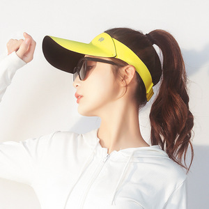 Running Sunshade Visor Hat Adjustable Breathable For Adults Children Unisex Summer Outdoor Use Flat Brim Polyester Material - Product Image 2