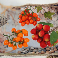 Kunstmatige tomaten imitatie fruit PVC materiaal display milieuvriendelijk plastic kersenfruit voor bruiloft kerst huis