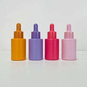 Cosmetic Packaging 30ml Glass Serum <b>Bottle</b> <b>Empty</b> pink Red Blue Green Purple Frosted Essential Oil Glass Dropper <b>Bottle</b> - Product Image 2