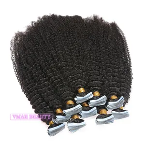 VMAE Pre-Bonded Cuticle Aligned Remy Indian Hair 100g Afro Kinky Curly 4A 4B 4C Tape Ins Keratin Human Hair Extensions