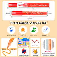 Marqueurs de peinture acrylique permanents colorés en promotion pour papier, non toxiques, écologiques, lot de 12/24 couleurs